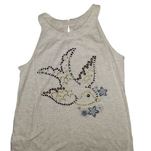 Justice Gray Tank Top with Bird Design
